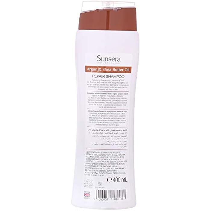 Sunsera Repair Shampoo with Argan and Shea Butter Oil for Damaged and Split Hair - 400 ml - Image 2